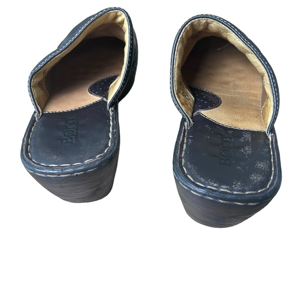 BORN Black Leather Clog/Mule Wedge Shoes Women’s Size 10 - Picture 6 of 10